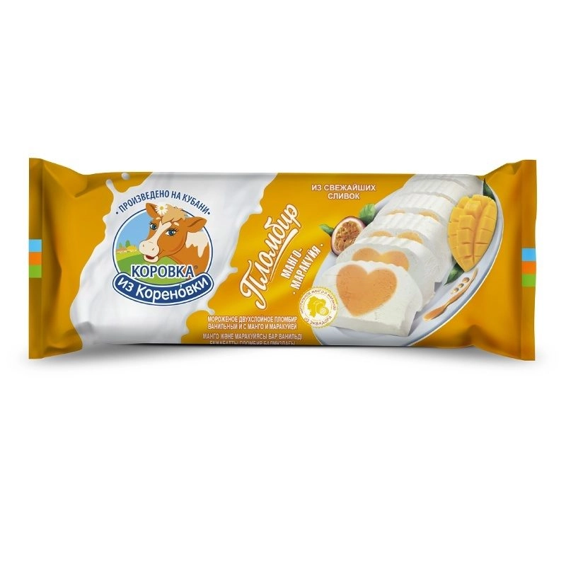 Мороженое Коровка из Кореновки Полено манго-маракуйя 400 г