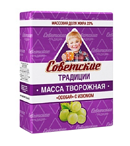 Масса творожная Советские традиции с изюмом 180 г
