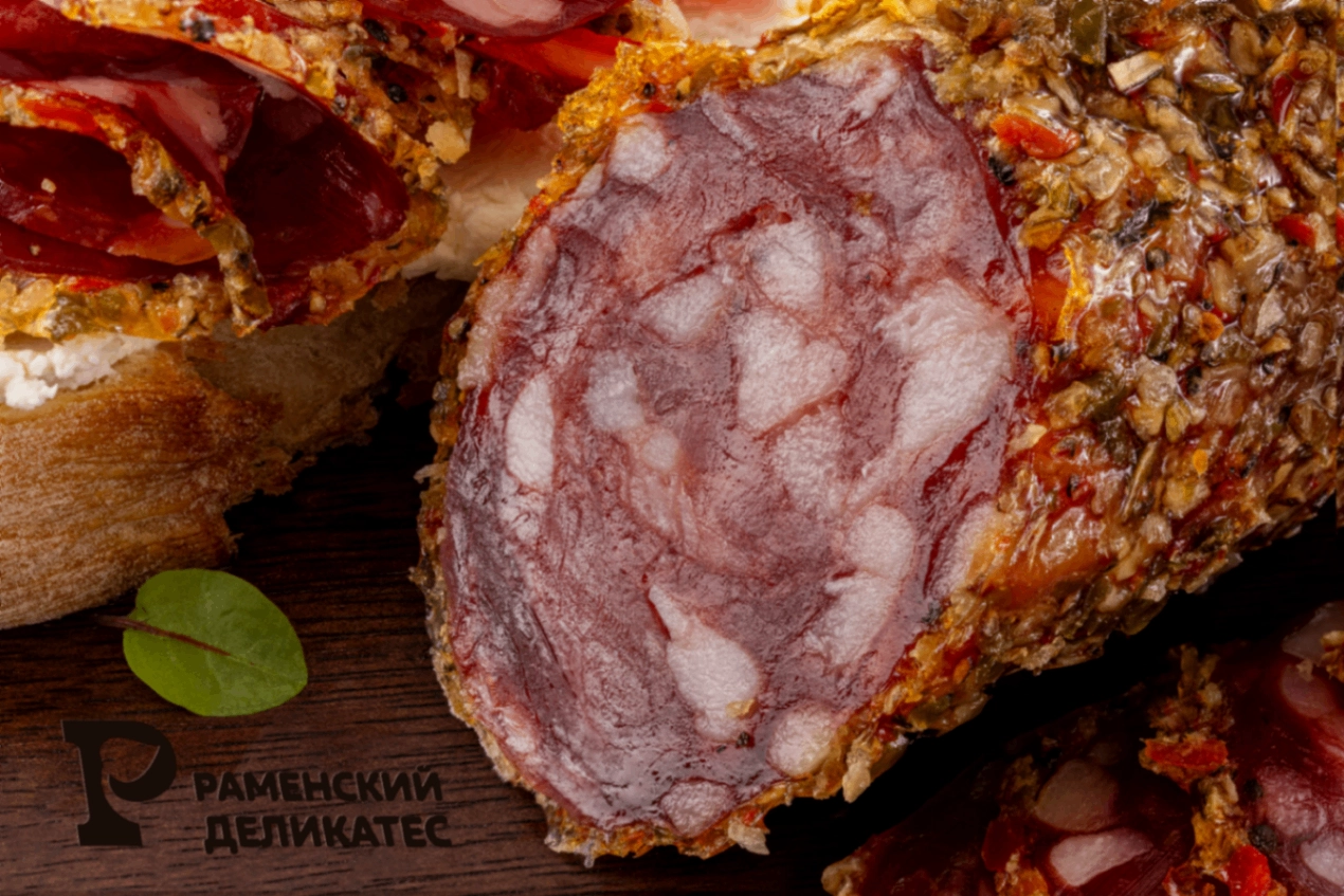 Колбаса Европейская в обсыпке сырокопченая