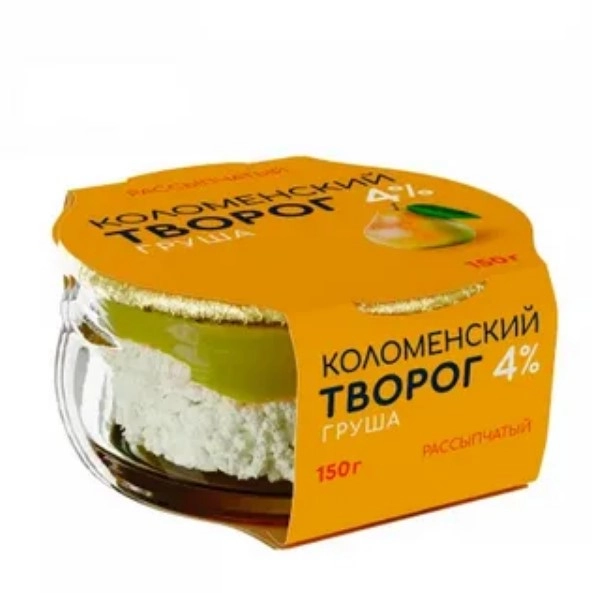 Творог Коломенский рассыпчатый с наполнителем Груша с мдж 4% 150 г
