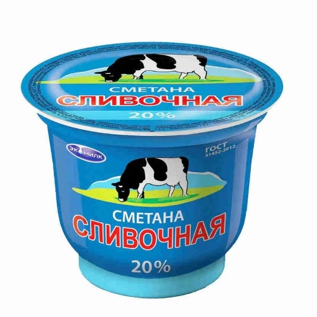 Сметана Экомилк сливочная 20% 180 г