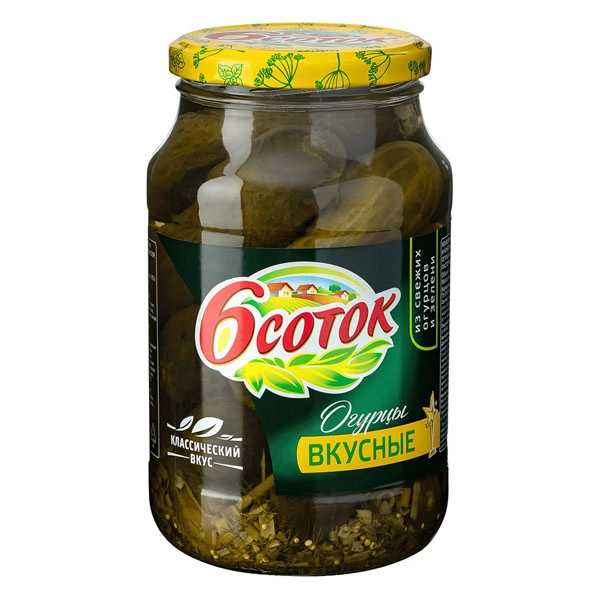 Огурчики 6 Соток маринованные вкусные 980 г