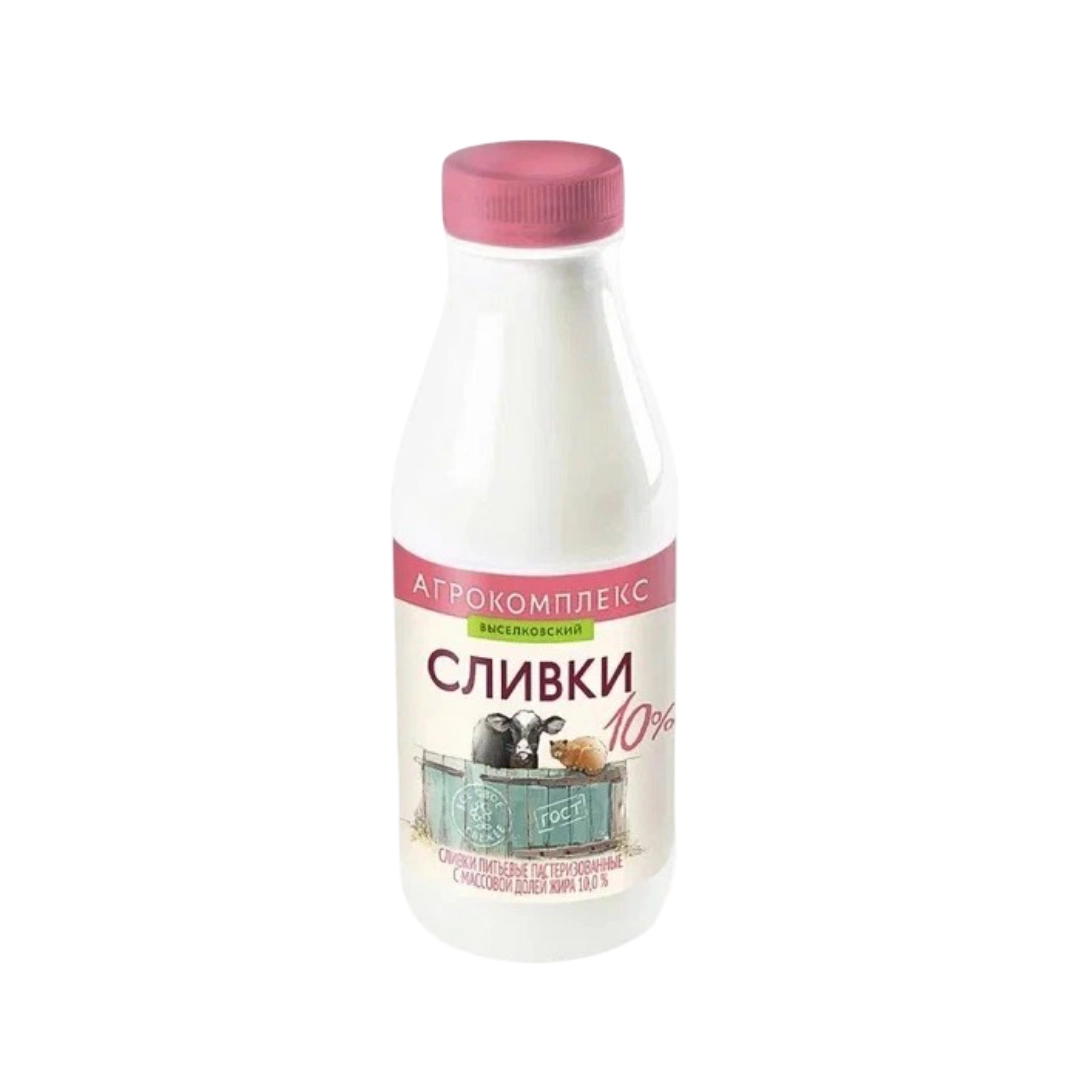 Сливки Агрокомплекс питьевые пастеризованные с м.д.ж. 10% 400 г