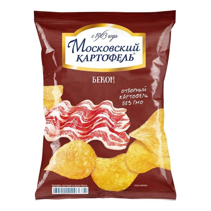 Чипсы Картофель Московский хрустящий со вкусом бекона 120 г