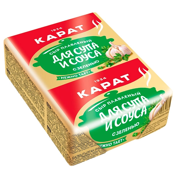 Сыр Карат С зеленью 45% 90 г плавленный