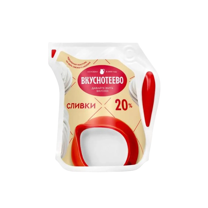 Сливки Вкуснотеево ультрапастеризованные 20% 125 г