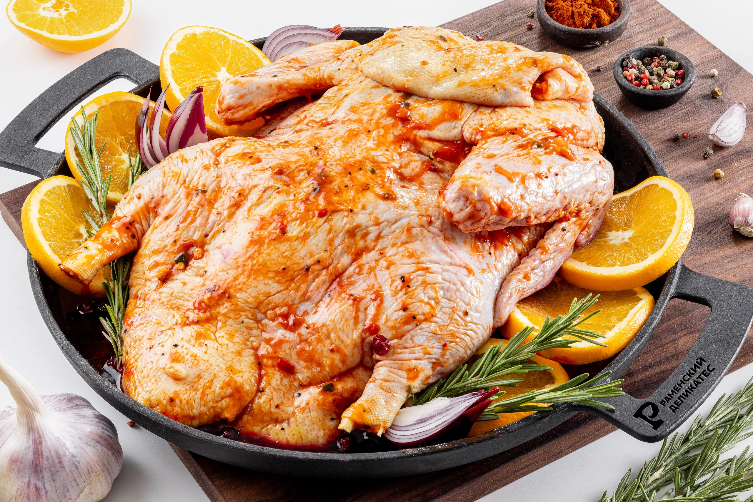 Тушка утки в маринаде Калифорния апельсин охлажденная