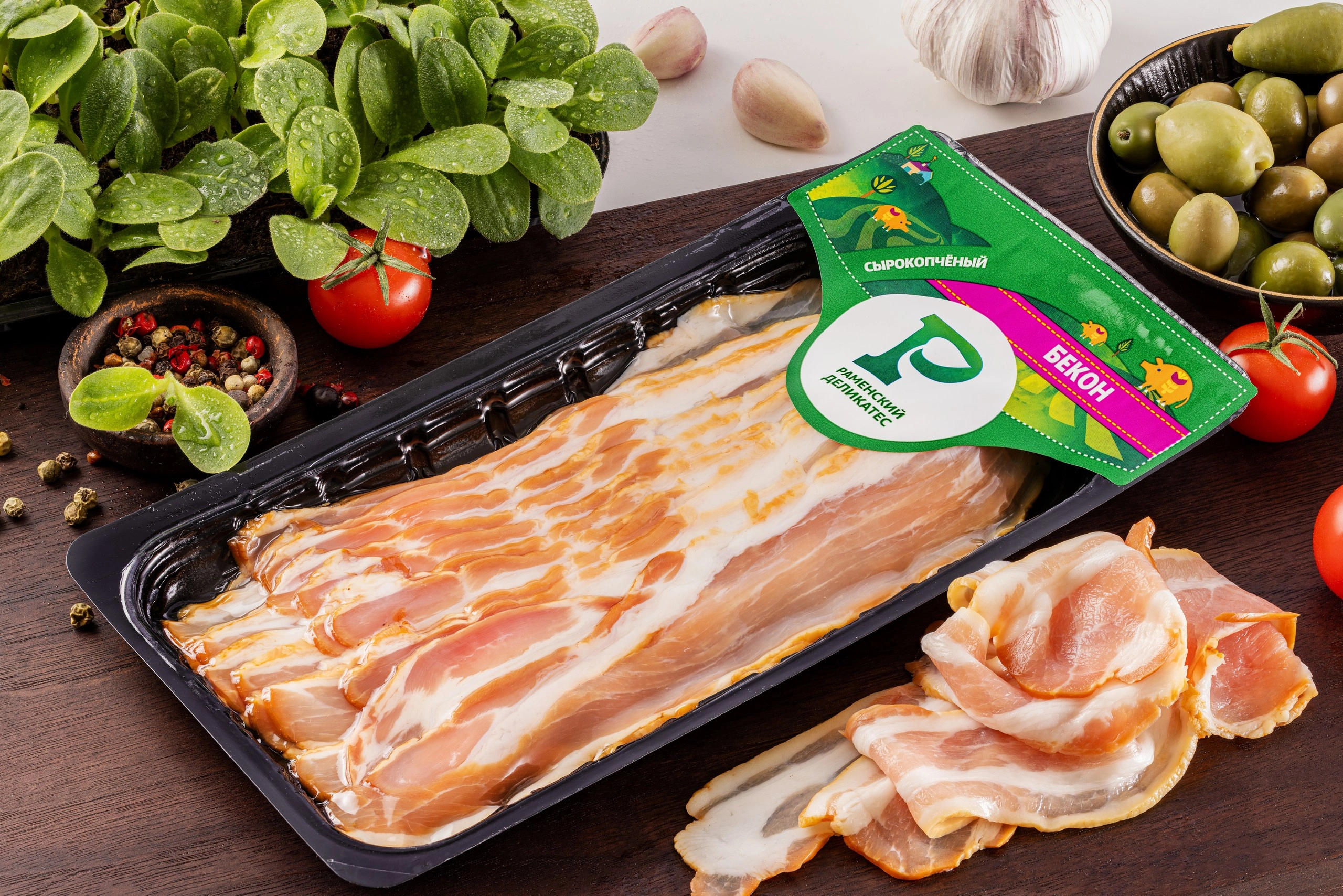 Бекон сырокопченый нарезка 180 г