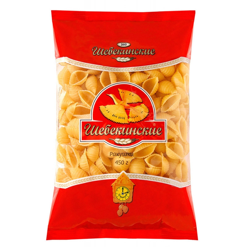 Макаронные изделия Шебекино Ракушки №393 450 г