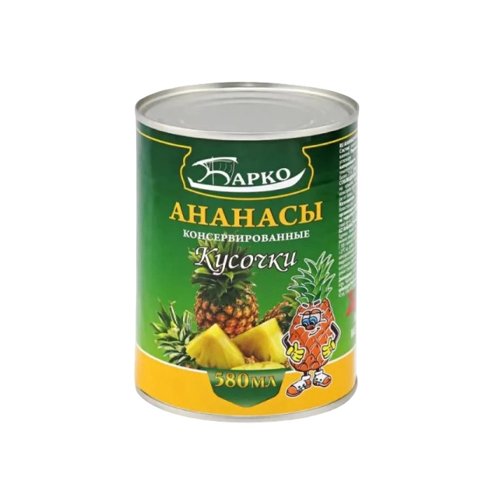 Ананасы Барко кусочки 580 мл