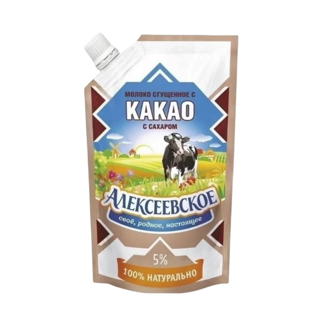Молоко Алексеевское сгущенное с какао и с сахаром 270 г
