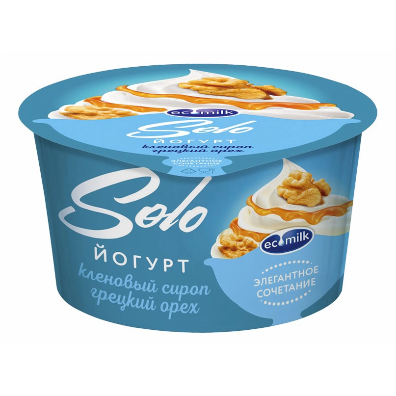 Йогурт Экомилк Соло с кленовым сиропом и грецким орехом 4.2% 130 г