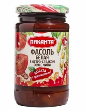 Фасоль Пиканта белая в остро-сладком соусе Чили 390 г