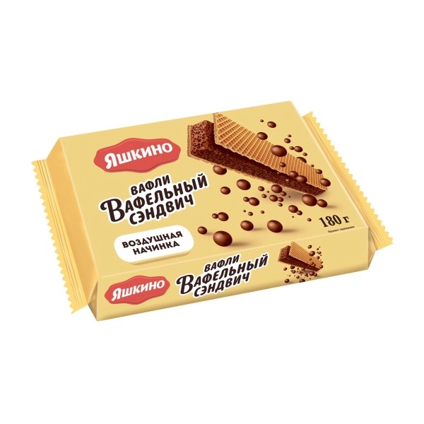 Вафельный сэндвич Яшкино с шоколадной начинкой 180 г
