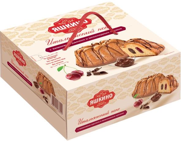 Кекс Яшкино Итальянский с вишневым джемом и шоколадным кремом 500 г