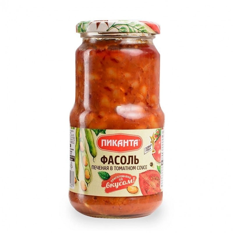 Фасоль Пиканта печеная в томатном соусе 470 г
