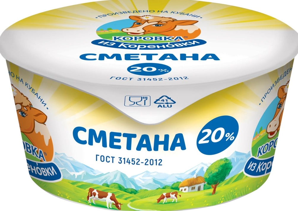 Сметана Коровка из Кореновки 20% 180 г