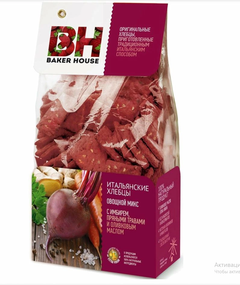 Итальянские хлебцы Бэйкер Хаус овощной микс 250 г