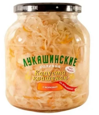 Капуста Лукашинские закуски квашеная По-домашнему с морковью 670 г