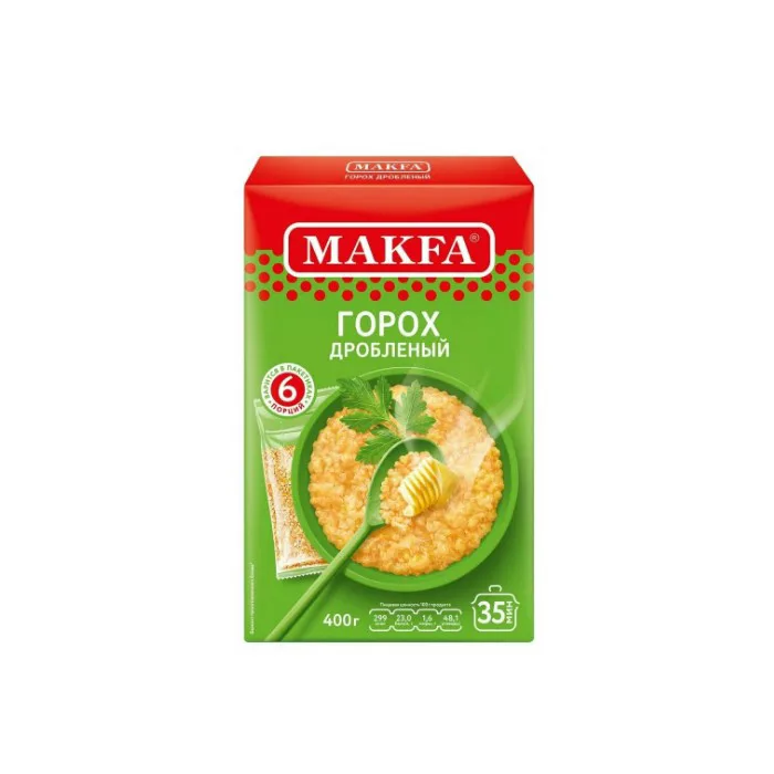 Крупа Макфа горох дробленый 6 пакетов 400 г
