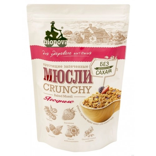 Мюсли Bionova хрустящие запеченные Ягодные 400 г