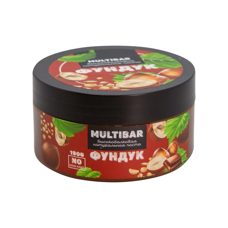 Паста Multibar Кeto с лесным орехом без сахара 190 г
