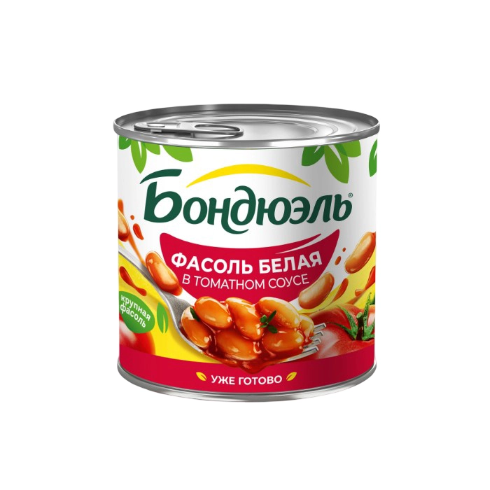 Фасоль Бондюэль белая в томатном соусе 400 г
