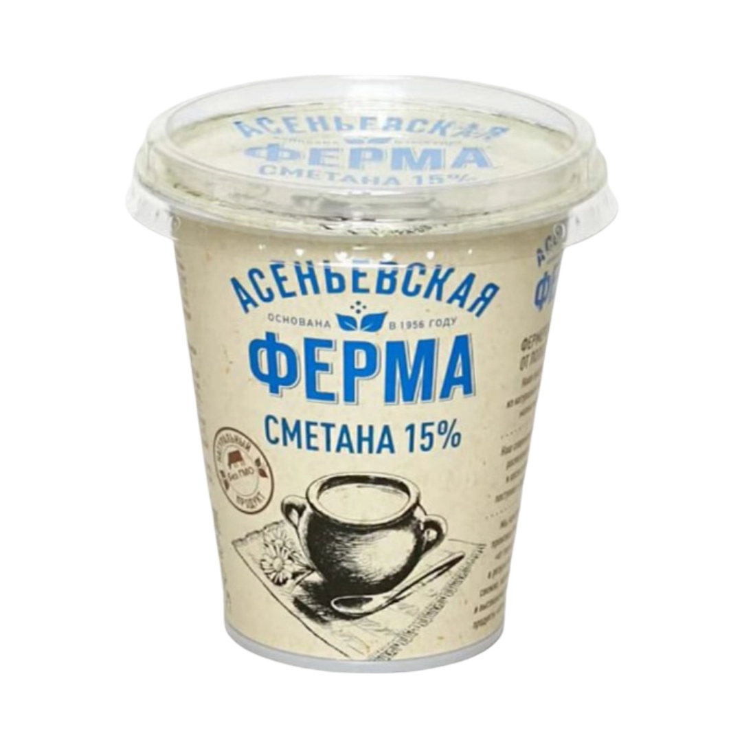 Сметана Асеньевская ферма 15% 300 г