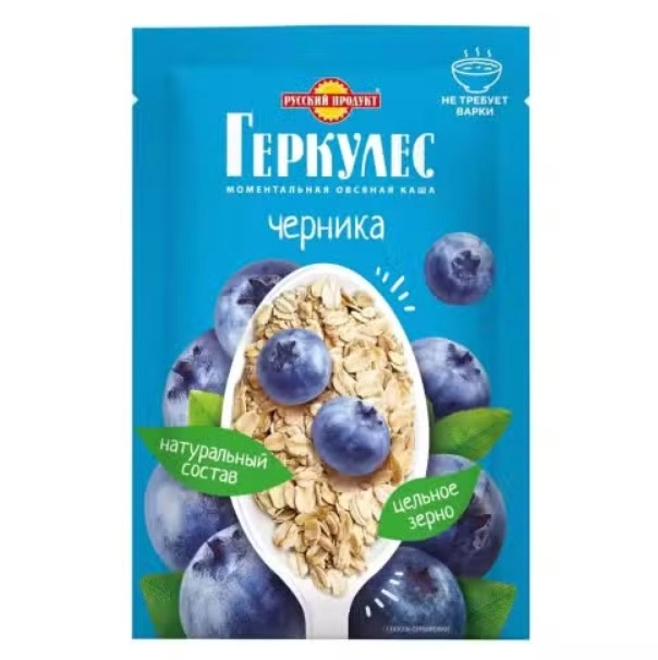 Геркулес Русский Продукт Овсяная каша с черникой моментальная 35 г