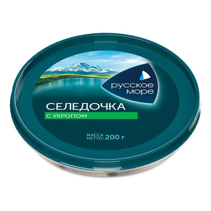 Сельдь Русское море филе кусочки в масле с укропом 200 г