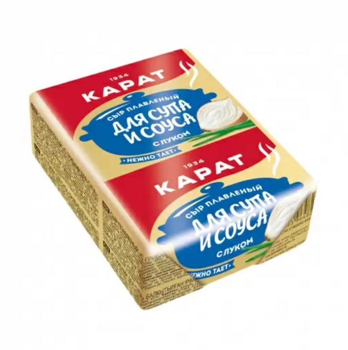 Сыр Карат С луком для супа 45% 90 г плавленый