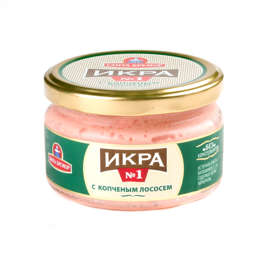 Икра мойвы Санта Бремор с копчёным лососем 180 г