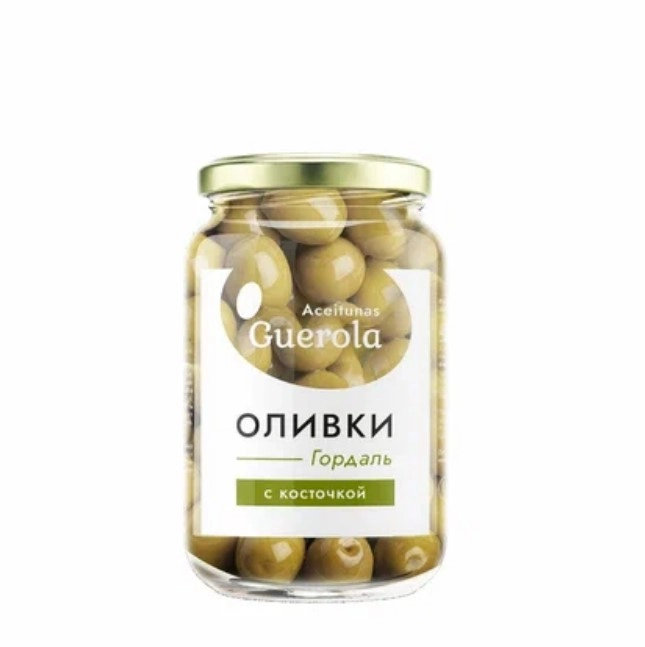 Оливки Aceitunas Guerola зеленые с косточкой Гордаль 340 г