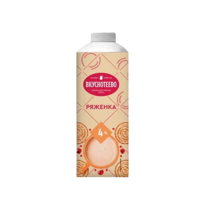 Ряженка Вкуснотеево 4% 900 г