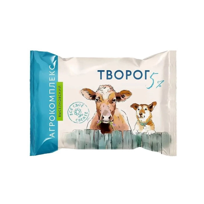 Творог Агрокомплекс с массовой долей жира 5% 180 г