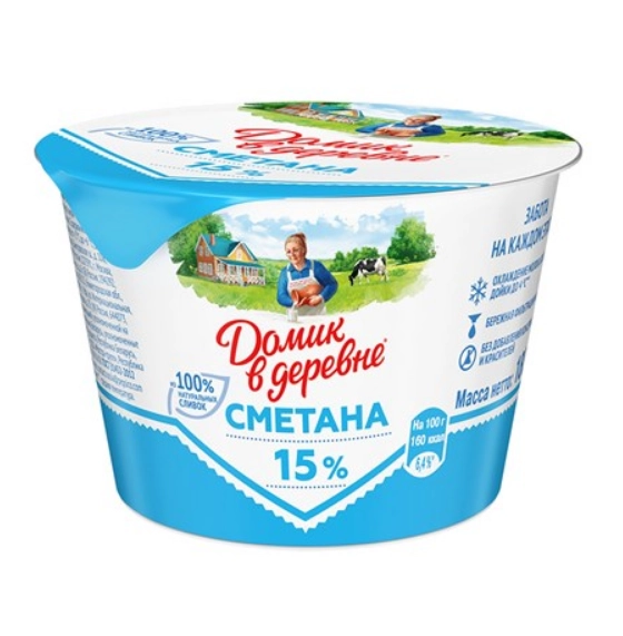 Сметана Домик в Деревне 15% 180 г