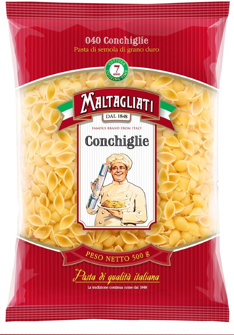 Макаронные изделия Maltagliati Conchigline ракушки мелкие №040 450 г
