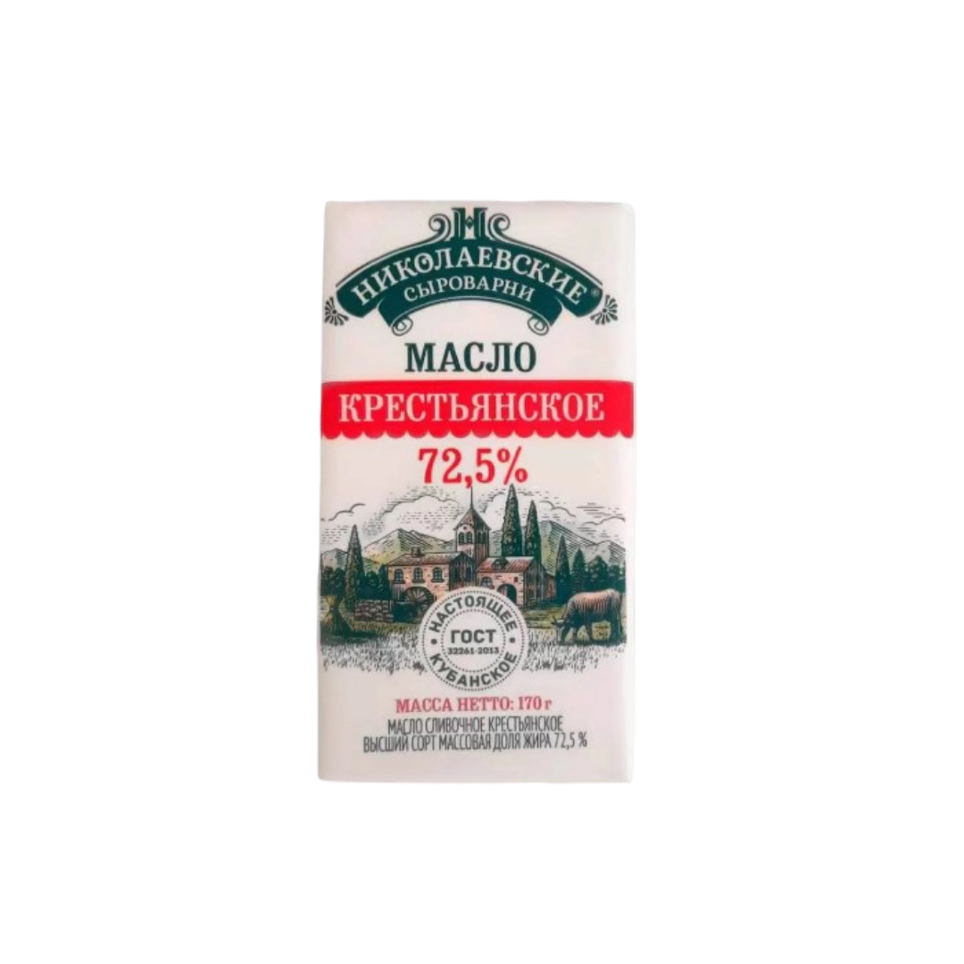 Масло Агрокомплекс сливочное Крестьянское 72.5% 170 г