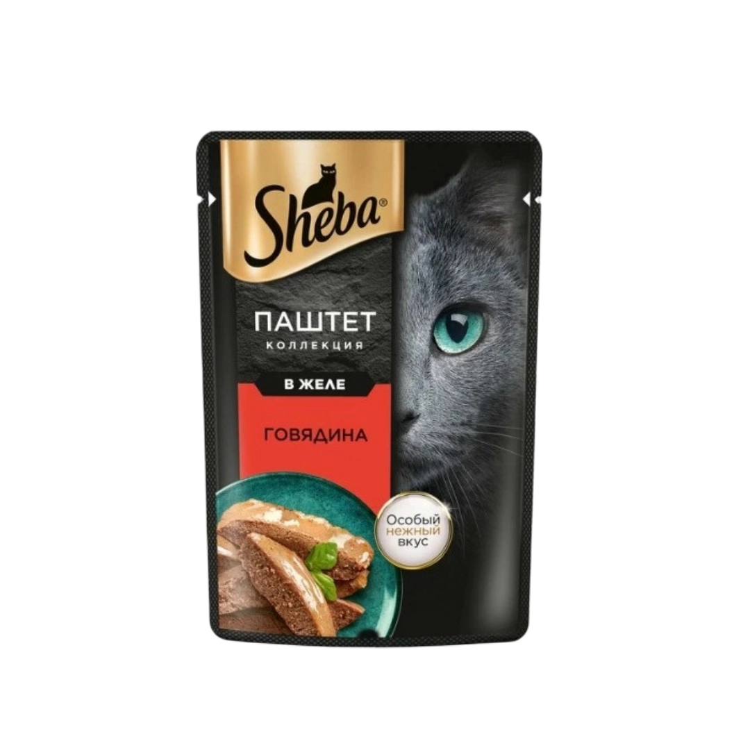 Корм влажный Шеба для кошек паштет в желе Говядина 75 г
