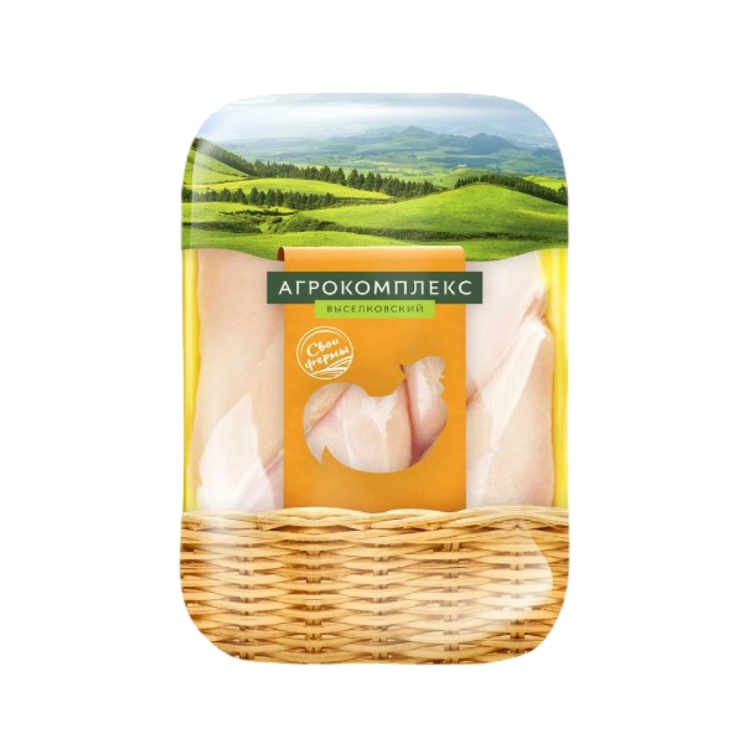 Части тушек цыплят-бройлеров Агрокомплекс филе без кожи замороженное ~ 1000 г