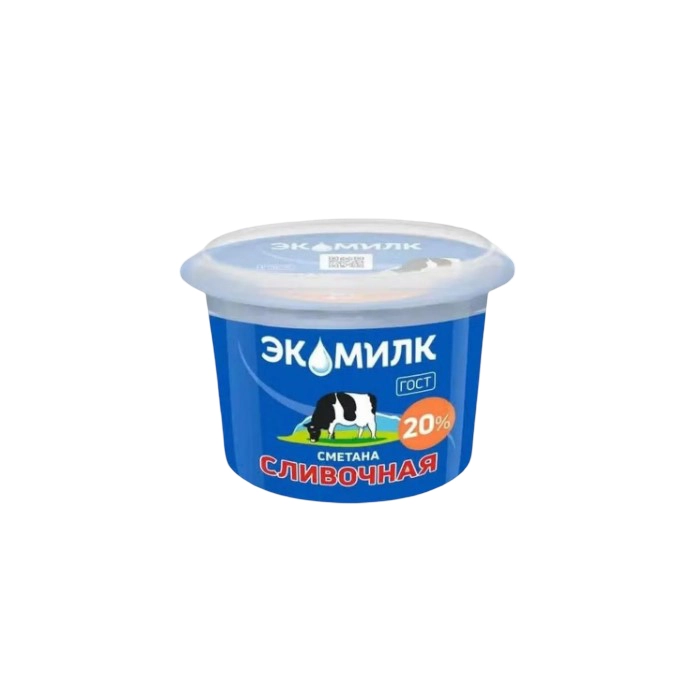 Сметана Экомилк сливочная 20% 180 г