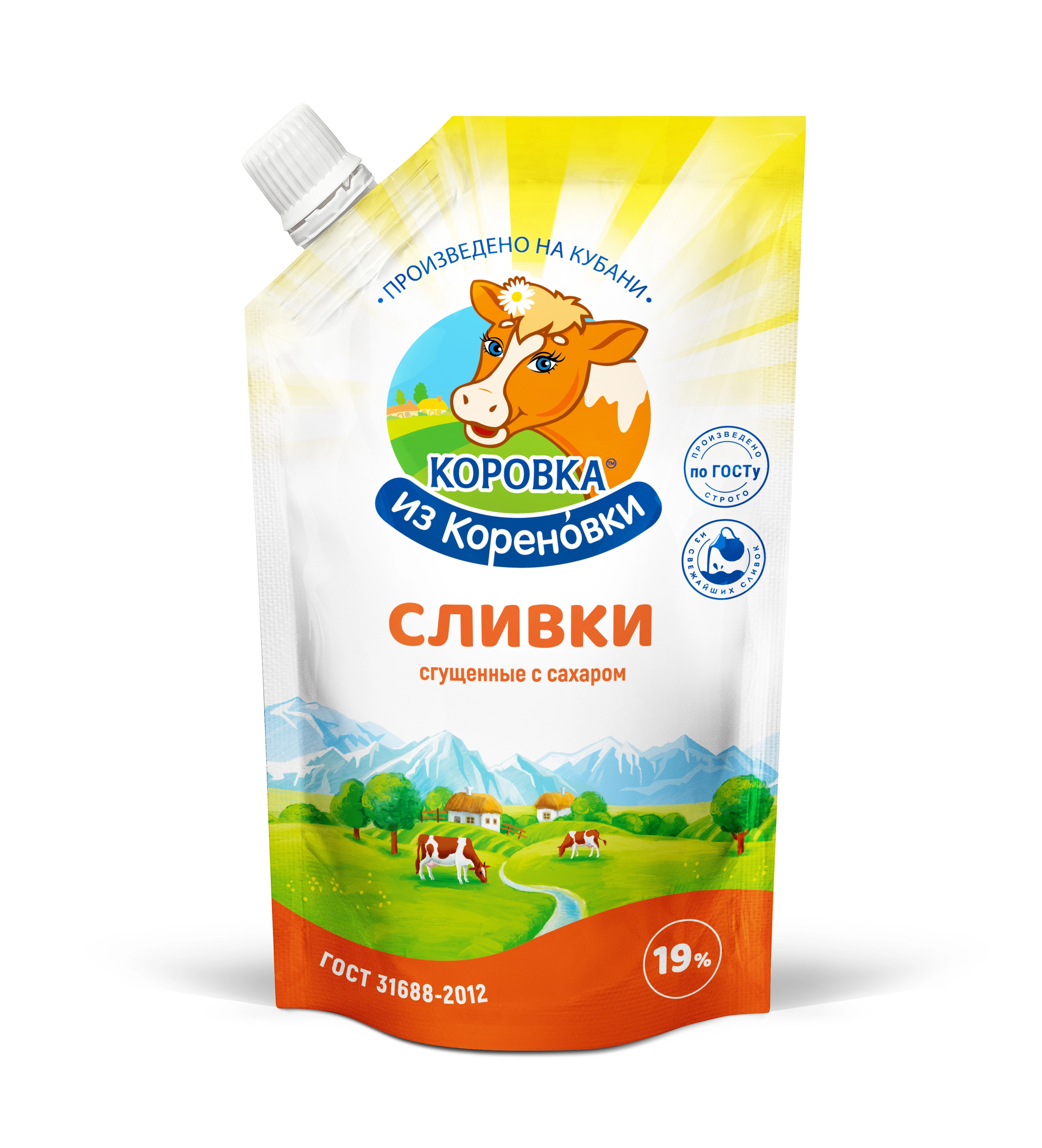 Сливки Коровка из Кореновки сгущенные с сахаром 19% 270 г
