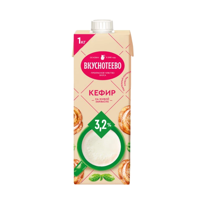 Кефир Вкуснотеево 3.2% 1000 г
