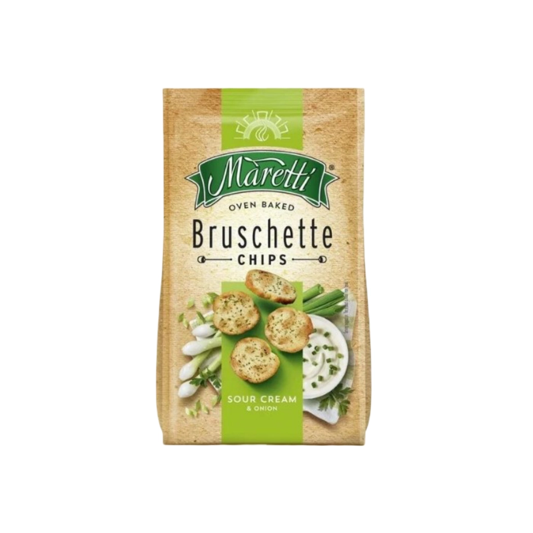 Печеные Maretti хлебные брускетти со вкусом Сметаны и лука 70 г