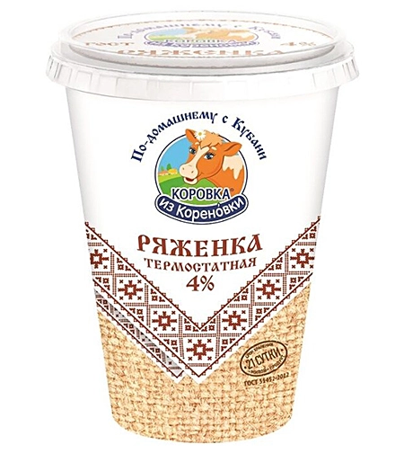 Ряженка Коровка из Кореновки термостатная 4% 450 г