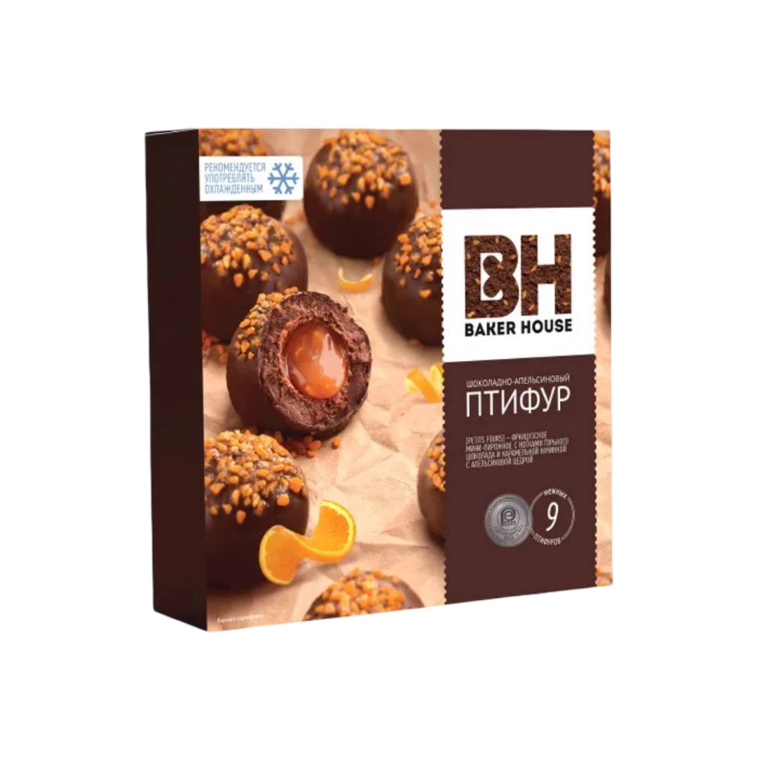 Пирожные Бэйкер Хаус Птифур карамель-апельсин 225 г
