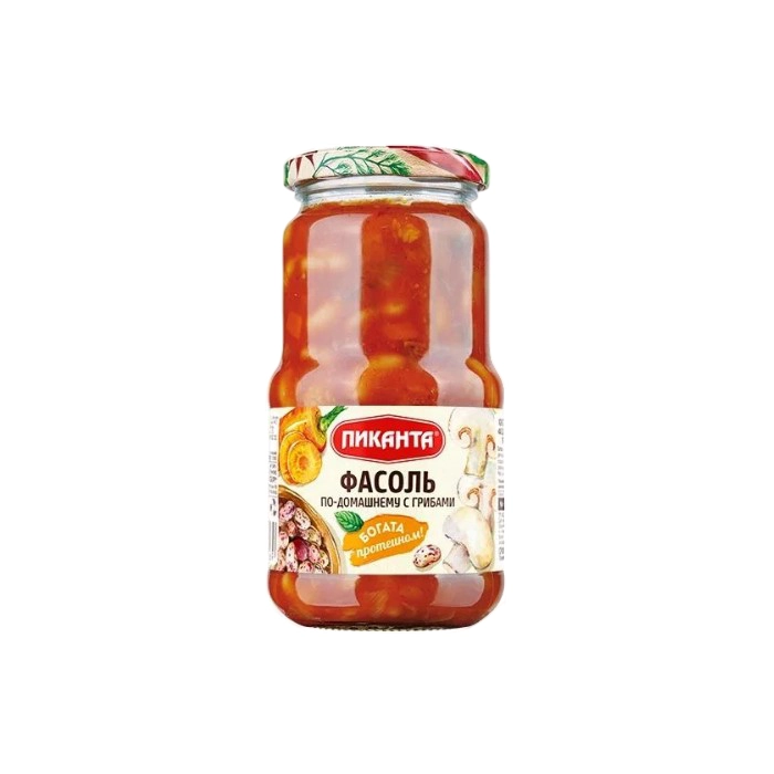 Фасоль Пиканта По-домашнему с грибами 470 г