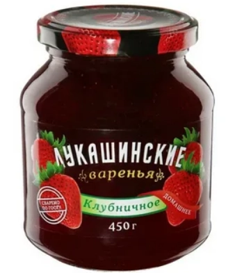 Варенье Лукашинские варенья клубничное 450 г