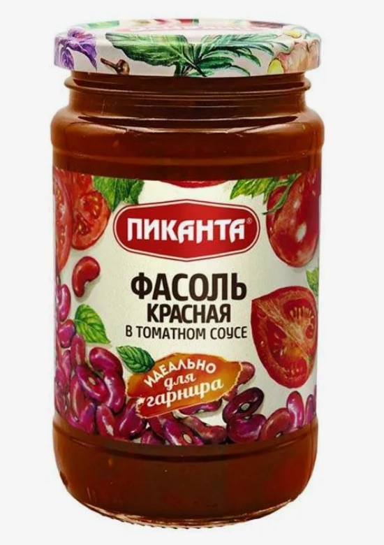 Фасоль Пиканта красная в томатном соусе 390 г