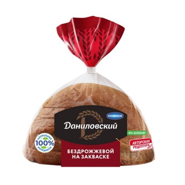 Хлеб Коломенский Даниловский ржано-пшеничный бездрожжевой нарезка 350 г